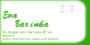 eva barinka business card